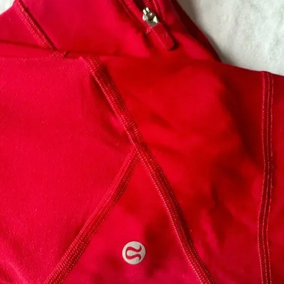 LULULEMON - RED FAST AND FREE CROP LEGGINGS - SIZE 6 - Picture 7 of 8